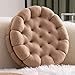 BK&MF Cuscino Rotondo Cuscino Corto Peluche Cuscino da Lancio, Comodo Cuscino Decorativo Cuscino a Forma di Biscotto Cuscino per Decorazioni per Auto,Beige,35cm(13.9")