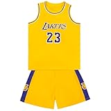 BSBUY Maillot Basket Enfant, Basket Tenue Garçons Respirant Séchage Rapide, Ensemble de Maillot et Short Cool pour Garçons, Débardeur Actif Enfant Léger