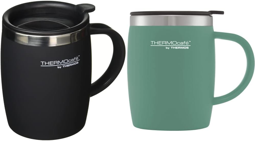 ThermoCafé by Thermos 105102 Desk Mug, Stainless Steel/Plastic, Soft