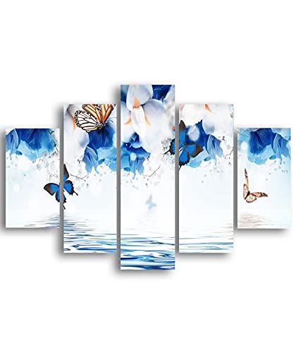 Tableau papillons Homemania en MDF multicolore de 5 pièces pour décoration salon