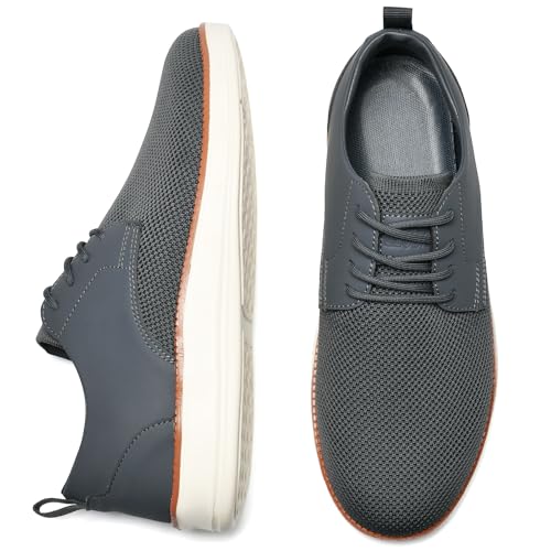 Image of Men's Casual Dress Oxfords Shoes Breathable Knit Leisure Fashion Sneakers Lightweight Comfortable Walking Shoes
