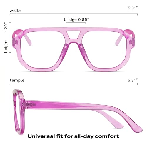 Image of livho Retro Aviator Blue Light Blocking Glasses for Women Men with Soft Case, Trendy Rectangle Computer Eyeglasses