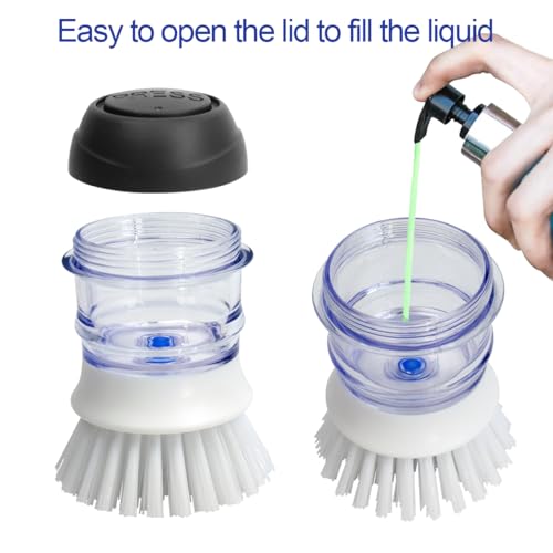 Image of CELOX Dish Scrubber with Handle Kitchen Scrub Brushes for Cleaning Sink, Pot