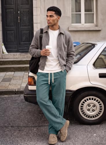 Image of JMIERR Mens Corduroy Pants Wide Leg Baggy Sweatpants