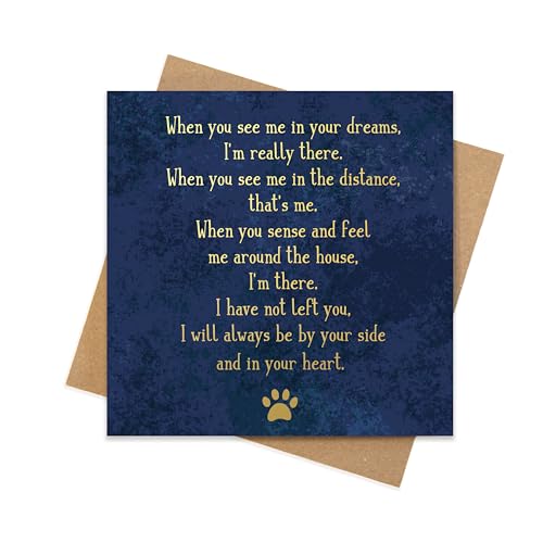 Pet bereavement card | navy and gold foil greetings card | pet sympathy card loss of pet dog or cat | rainbow bridge in loving memory card for keepsake