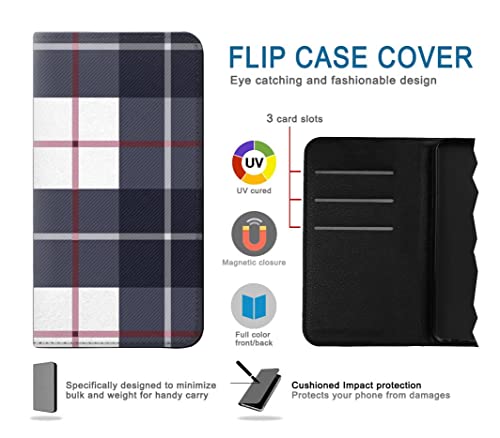 Étui cuir iPhone 15 Plus à motif plaid pour éviter les rayures - 4