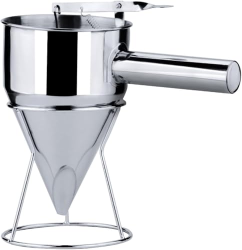 Wyazziv 漏斗 たこ焼きツール チャッキリ 種落し ステンレス製 スタンド付き キッチン調理用具 鯛焼き たこ焼き たい焼き 今川焼 業務用 家庭用 (17mm)