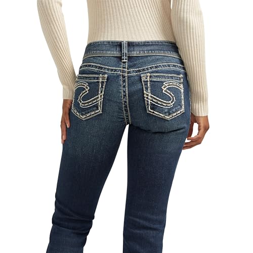 Silver Jeans Co. Women's Suki Mid Rise Curvy Fit Indigo Wash Bootcut Jeans4