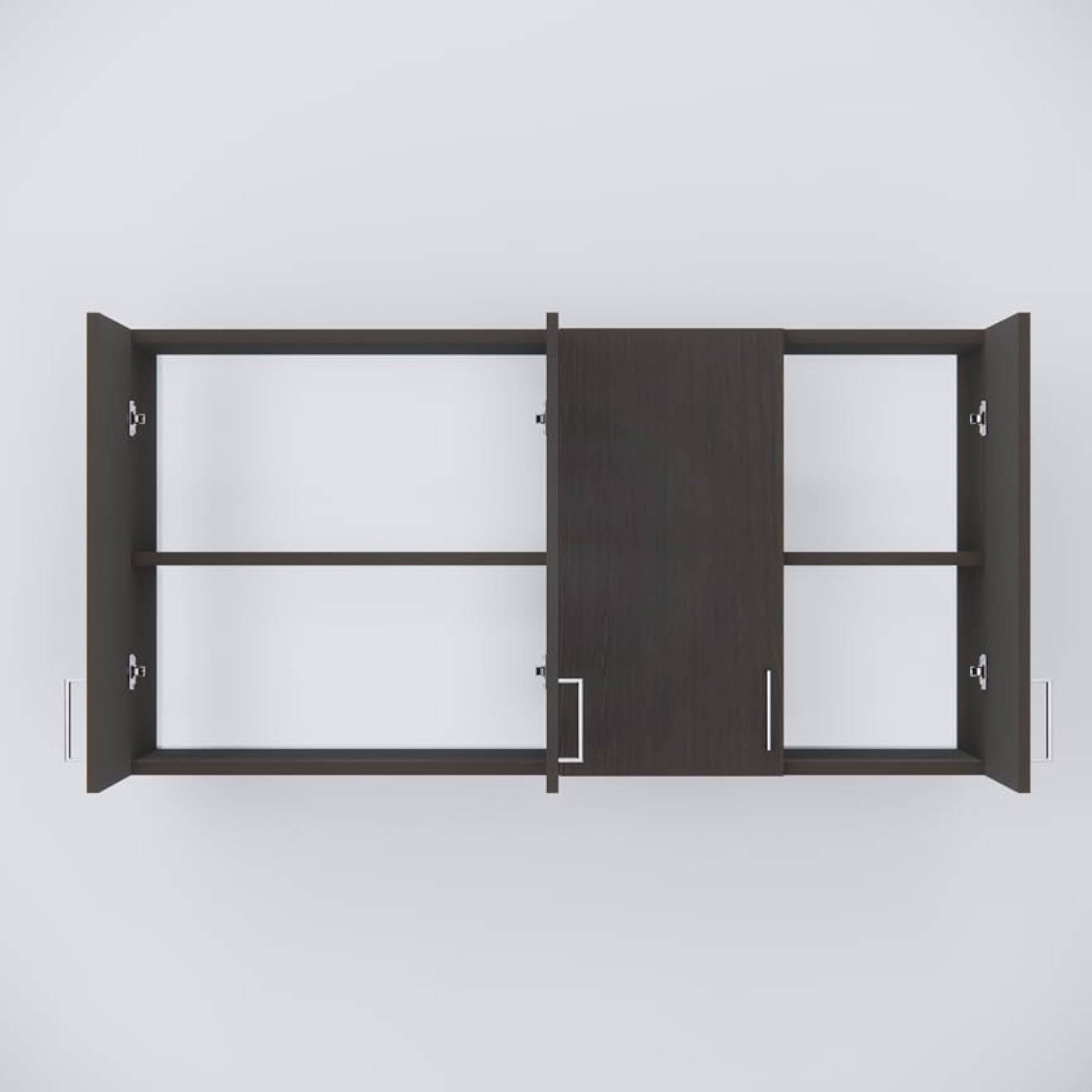 4-Door Wall Cabinet, Chiyoda Wenge Engineered Wood Storage