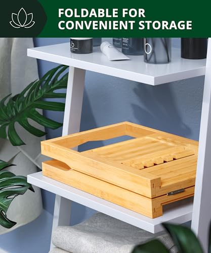 image for ROYAL CRAFT WOOD Premium Foldable Bathtub Tray - Wood Bath Tray for Tu