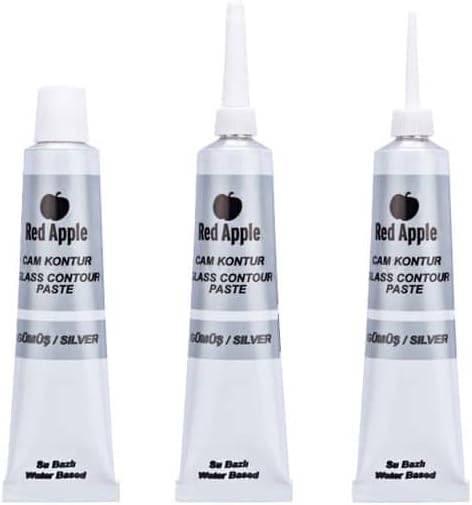 Red Apple Red Apple Cam Kontur Boyası 25 ml Gümüş