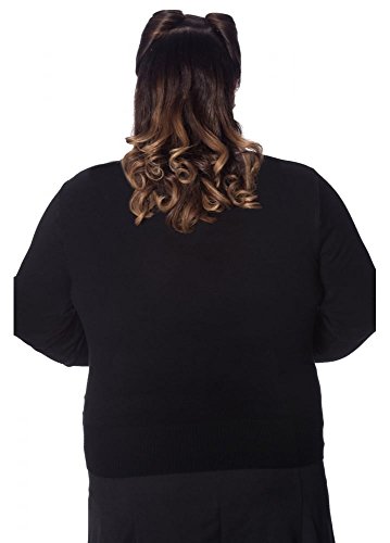 Dancing Days Rockabilly Pinup Cherry Love Black Knit Cardigan (L) #TOP1