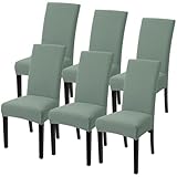 SearchI Dining Room Chair Covers Set of 6, Stretch Jacquard Parsons Chair Slipcovers Removable Washable Kitchen Chair Protector Cover for Dining Room, Hotel, Ceremony (Sage Green Rhombus)