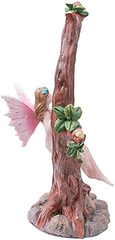 Pelle & Sol 14cm Fairy Swinging on Tree Statue Ornament - Resin Outdoor Garden Accessories, Fairy Figurines Statue for DIY Home Decoration Christmas Gift