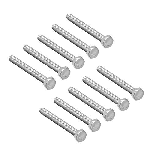 Image of 10 Pcs M6 Hex Bolt M6-1 x 60mm UNC Hex Head Screw Bolts A2-70(304) Stainless Steel Fully Threaded Hex Tap Bolts,Plain Finish,Fully Threaded (M6 x 60mm)
