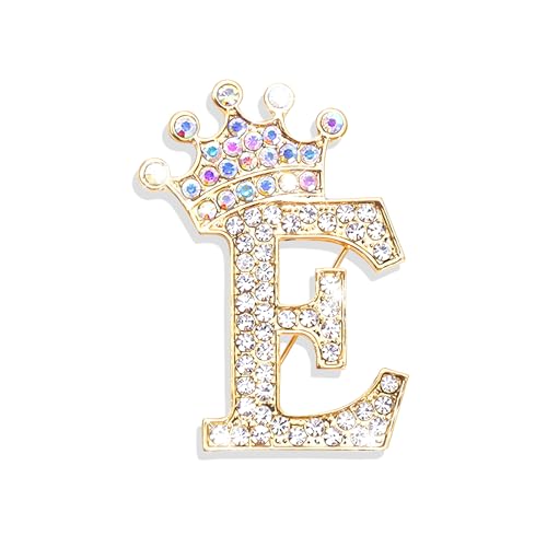Image of Brooches and Pins for Women A-Z Letter Rhinestone Brooch Pin Jewelry Gifts