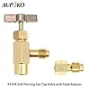 Aupoko R134A Can Tap with Tank Adapter, Puncture Style Refrigerant Dispenser 1/4’’ Male Port Screw Safety Check Valve Bottle Opener, 1/4’’ Female to 1/2’’Male Adapter for Air Con Charging Hose #4