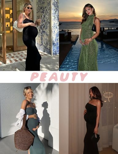 Peauty Maternity Biker Shorts Black Bump Friendly Shorts Belly Band for Pregnant Women Pregnancy Support Belly Band Maternity Shapewear Underwear Summer Cothes Casual Panties(Black M) - Thumbnail 2