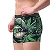 Cannabis Leaves Green Lips Glitter Marijuana Abstract Men'S Boxer Briefs Cool Underwear For Men Soft Comfortable