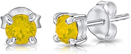 DTPsilver® 925 Sterling Silver TINY Round Stud Earrings made with Glittering Crystals from Swarovski® Elements - Diameter: 4 mm - Many Colours to Choose from