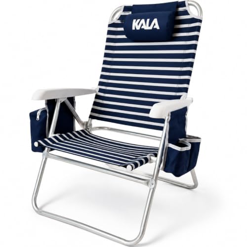 Cadeira De Praia Reclinável Em Alumínio 5 Posições C/Porta Copos + Bolsa Térmica