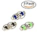 Flippy Chain Fidget Toy, 3-in-1 Stress Reducer Pack to Relieve Stress, Anxiety & Great for ADD, ADHD & Autism, Stainless Steel Bike Chain Toys Silicone Rings for Adults & Kids (Blue-Red-Green)