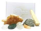 THE POWER OF PLENTY Healing Crystals For Abundance / 7 Piece Crystal Set Includes Citrine Cluster, Clear Quartz Point, Guidance, Palo Santo For Manifesting, Meditation, Spirituality, Reiki, Rituals