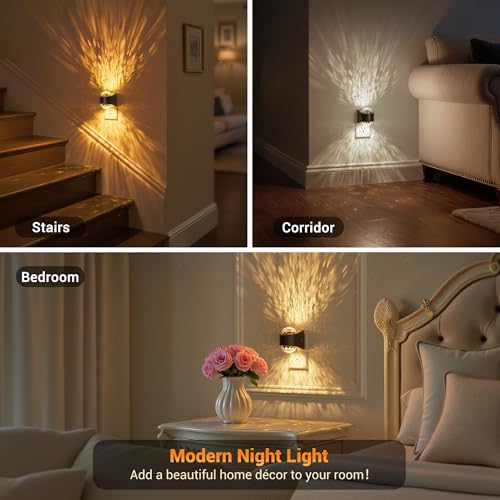 Image of JandCase Night Lights Plug into Wall, Star Projector Night Light, 3CCT Automatic Galaxy Nightlight Plug in with Light Sensor for Bathroom Hallway Room Decor