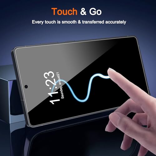 Image of Milomdoi 3 Pack Privacy Screen Protector for Samsung Galaxy S25 Ultra Tempered Glass with 3 Pack Camera Lens Protector, Ultra 9H Accessories [Support Fingerprint Unlock] Black