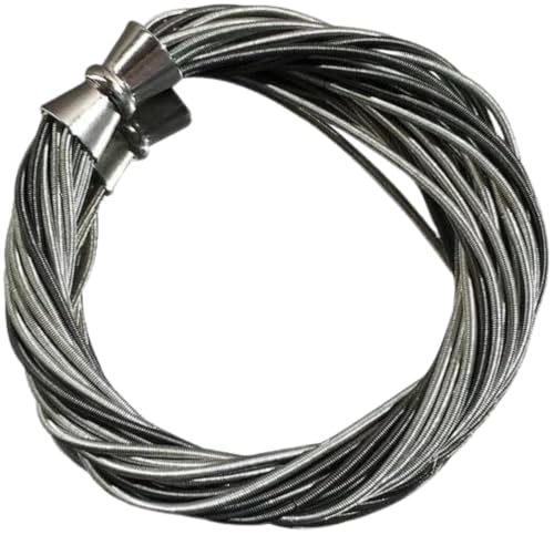 Sea Lily Twist Piano Wire Bracelet Silver, Black With Silver Tone Snap Closure 596, Regular2