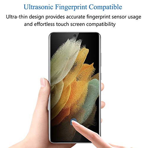 [2 Pack] Galaxy S21 Ultra Privacy Screen Protector Support Fingerprint Sensor Full Adhesive Soft Film, Macosen 2-Way Anti Spy Case Friendly Nano Shield [Not Glass] For Samsung Galaxy S21 Ultra (6.8") #TOP3