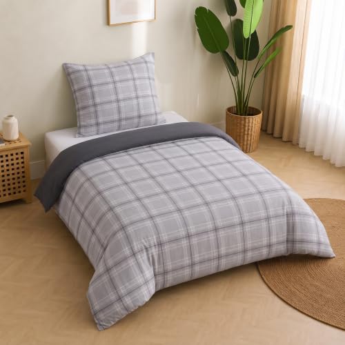 Pamposh Bettwäsche 135x200 cm Set – 2-teilig Mikrofaser Bettbezug mit Kissenbezug 80x80 cm… – Ansicht 1