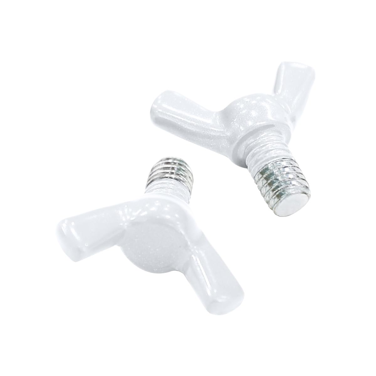 White Screws Set for Wedding Arch Stand Butterfly Screw Bolts and Nut Kit Tighten Alloy Steel Metric Set Screws for Bathroom Fixtures Door Handles M6 2Pcs