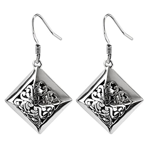 Boucles d'oreilles quadrilatères en argent S925 style coréen pour femmes