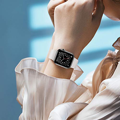 Unnite Stretchy Solo Loop Bands Compatible For Apple Watch Band 38Mm 40Mm 41Mm 42Mm 44Mm 45Mm, Silicone Sports Band Elastic Replacement Wristband For Iwatch Series Se/8/7/6/5/4/3/2/1 Women Men #TOP6