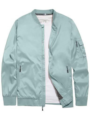 Image of Little Donkey Andy Men's Lightweight Bomber Jacket Causal Fashion Flight Windbreaker Fall Spring Outdoor Coat