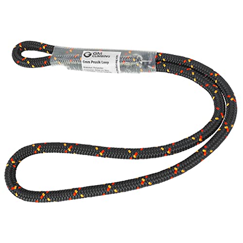 GM CLIMBING 6mm ダブルブレード プルージックループ 31cm クライミング アーボリスト 長さは調整可能 ブラック 1本入りの商品画像（Amazon）