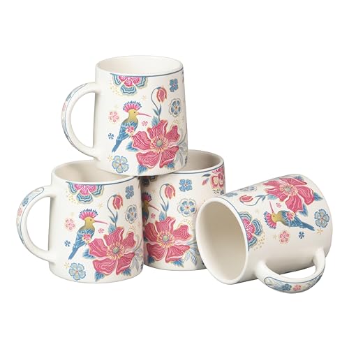 Image of miah decor Ceramic Tea Coffee Cups Set Matte Printed Small Chai Mug Drinkware Microwave Safe for Home & Restaurant-300 ml (MD-747)