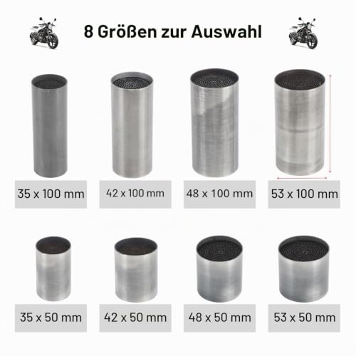Catalytic Link Rohr Universal Heavy Duty Edelstahl Motorrad Auspuff Katalysator (42 * 50mm)