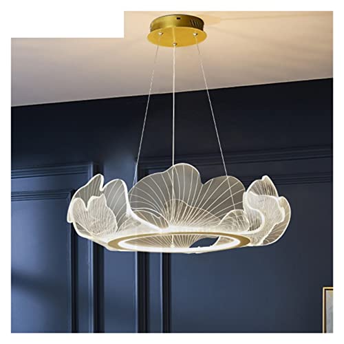 Lustre moderne nordique luxe feuille avec suspension de chambre à manger réglable