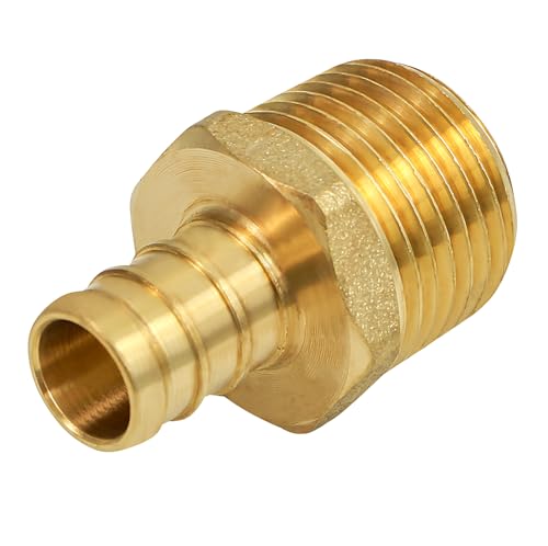 Supply Giant FQNB1010-OM 1 Inch x 1 Inch No Lead Adapters x MIP, Brass Construction, Compatible w/PEX Piping, Low-Cost Plumbing Connection, Durability & Reliability, Easy to Install, 1 x 1