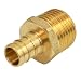 Everflow EPMA1010-NL 1 Inch x 1 Inch Lead Free Brass Adapters PEX x MIP, Brass Construction, Compatible w/ PEX Piping, Low-Cost plumbing Connection, Durability & Reliability, Easy to Install
