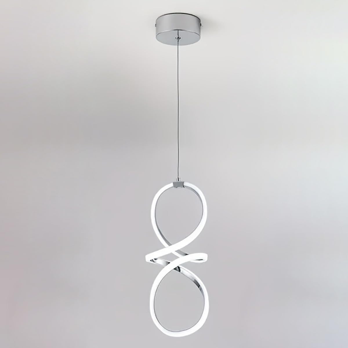Lámpara para techos altos en espiral con luz tricolor regulable para escalera y salón