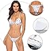 X-HERR Women Push up Triangle Brazilian Thong Bikini Set Swimsuits(Marble & White,X-Large)