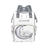 YallLocoMo Custom Diaper Bag Backpack for Girls Boys Kids Sleeping Lamb Moon and Stars Large Capacity Nappy Bag: Designed for Travel & Everyday Use