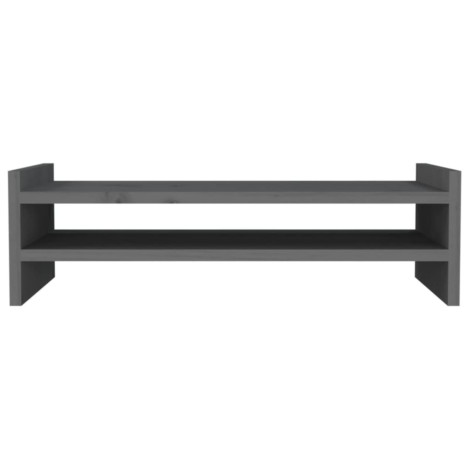 Gecheer Supporto per Monitor Grigio 50x27x15 cm Legno Massello di Pino-PLT1928