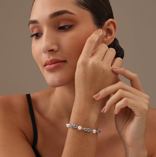 LeCalla Italian 925 Sterling Silver Byzantine Bracelets for Women | Handmade Classic Byzantine Link Chain Bracelet Jewelry Gift for Her Mom Wife2