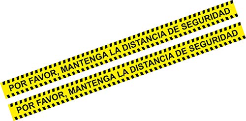 Pegatina distancia seguridad - 2 unidades - autoadhesiva - 100cm x 7,5cm - Pegatina para suelo