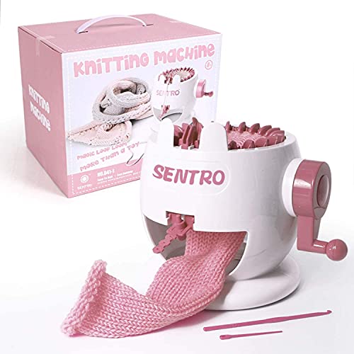 FYGAIN Knitting Machine, SENTRO 22 Needles Knitting Machine for Kidss, Knitting Crochet Machine 22 Pins for Sock/Hat/Pumpkin, Pink