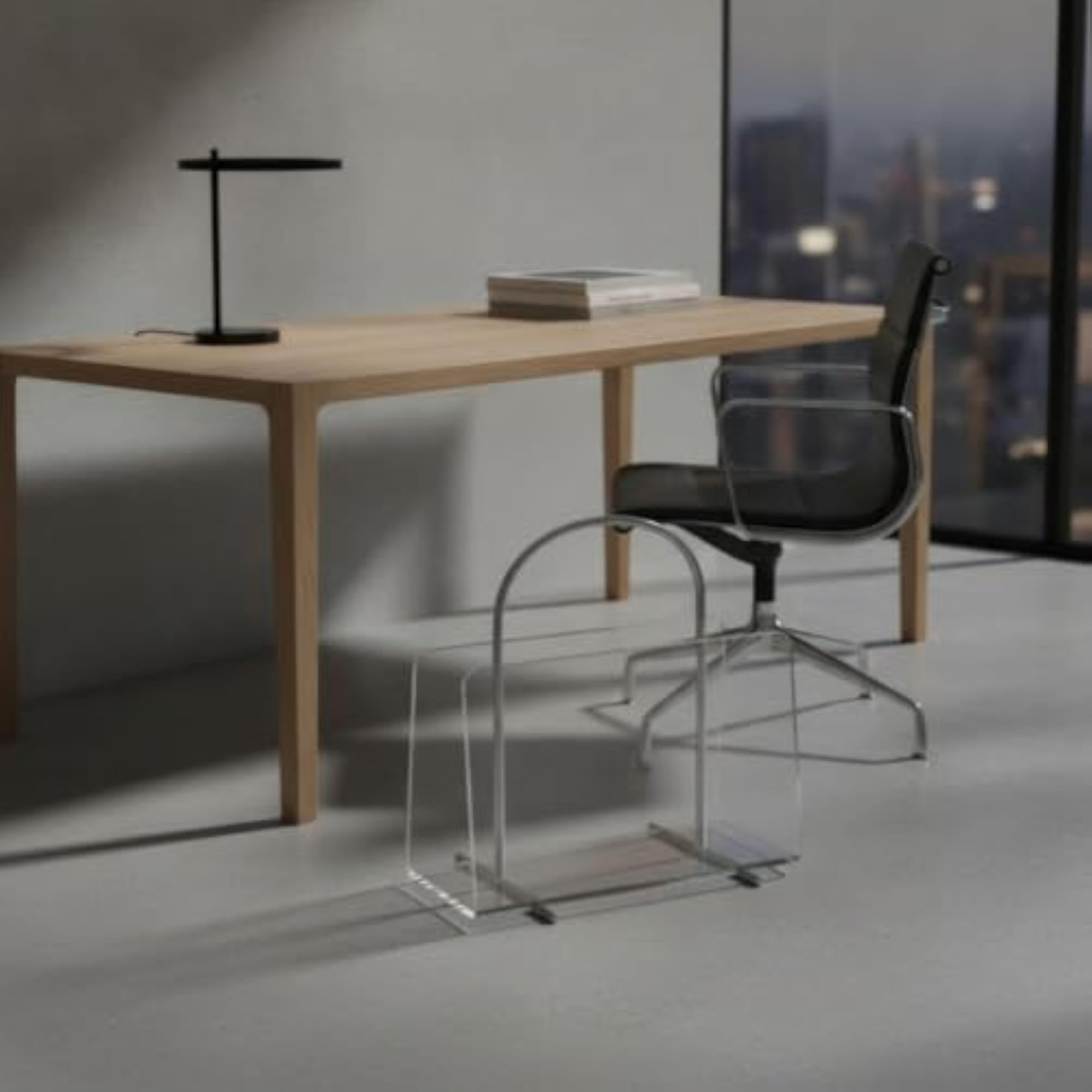 Modern Transparent Acrylic Magazine Rack with Handle